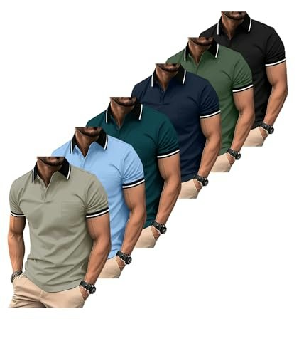 Zity Men's Athletic Golf Polo Shirts 6-Pack: $46.54