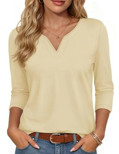 Yucolen Women's 3/4-Sleeve Casual Summer Top: $14.23 Yucolen Women's 3/4-Sleeve Casual Summer Top: $14.23