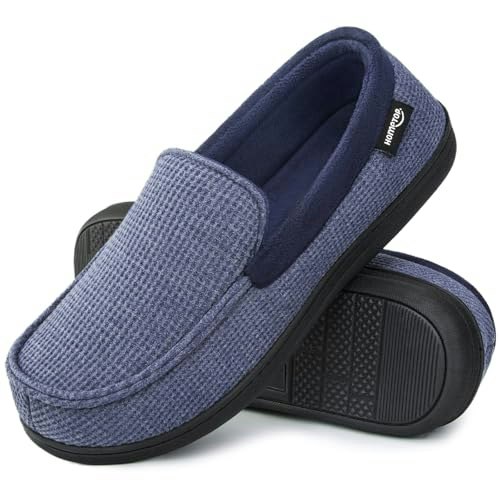 HomeTop Men's Knit Moccasin Slippers: $21.81