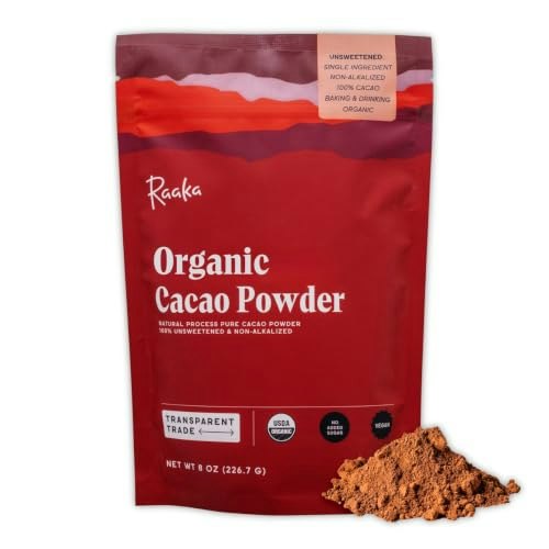 Raaka Organic Unsweetened Cacao Powder 8-oz. Bag: $7.99