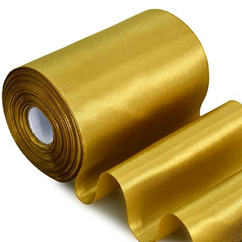 Toniful 4-Inch 22-Yard Dark Gold Satin Ribbon: $10.39