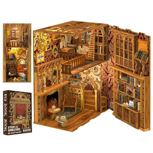 Cutefun Miniature Library Book Nook Kit: $33.24