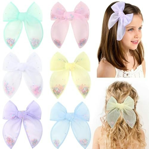 Girls' Tulle Glitter Star Hair Bows: $7.99 Girls' Tulle Glitter Star Hair Bows: $7.99