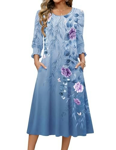 Zeagoo Women's Floral Midi Dress: $27.99 Zeagoo Women's Floral Midi Dress: $27.99