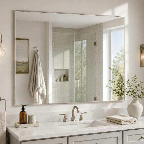 Pocetry 40x30-Inch Rectangular Bathroom Vanity Mirror: $95.99