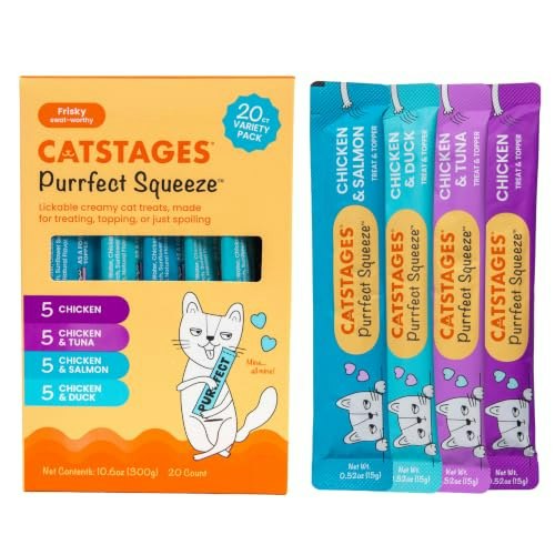 Catstages Purrfect Squeeze Lickable Cat Treats 20-Pack: $9.54 Catstages Purrfect Squeeze Lickable Cat Treats 20-Pack: $9.54