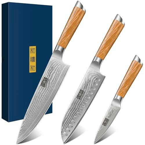 Hoshanho 3-Piece Damascus Kitchen Knife Set: $105.44 Hoshanho 3-Piece Damascus Kitchen Knife Set: $105.44