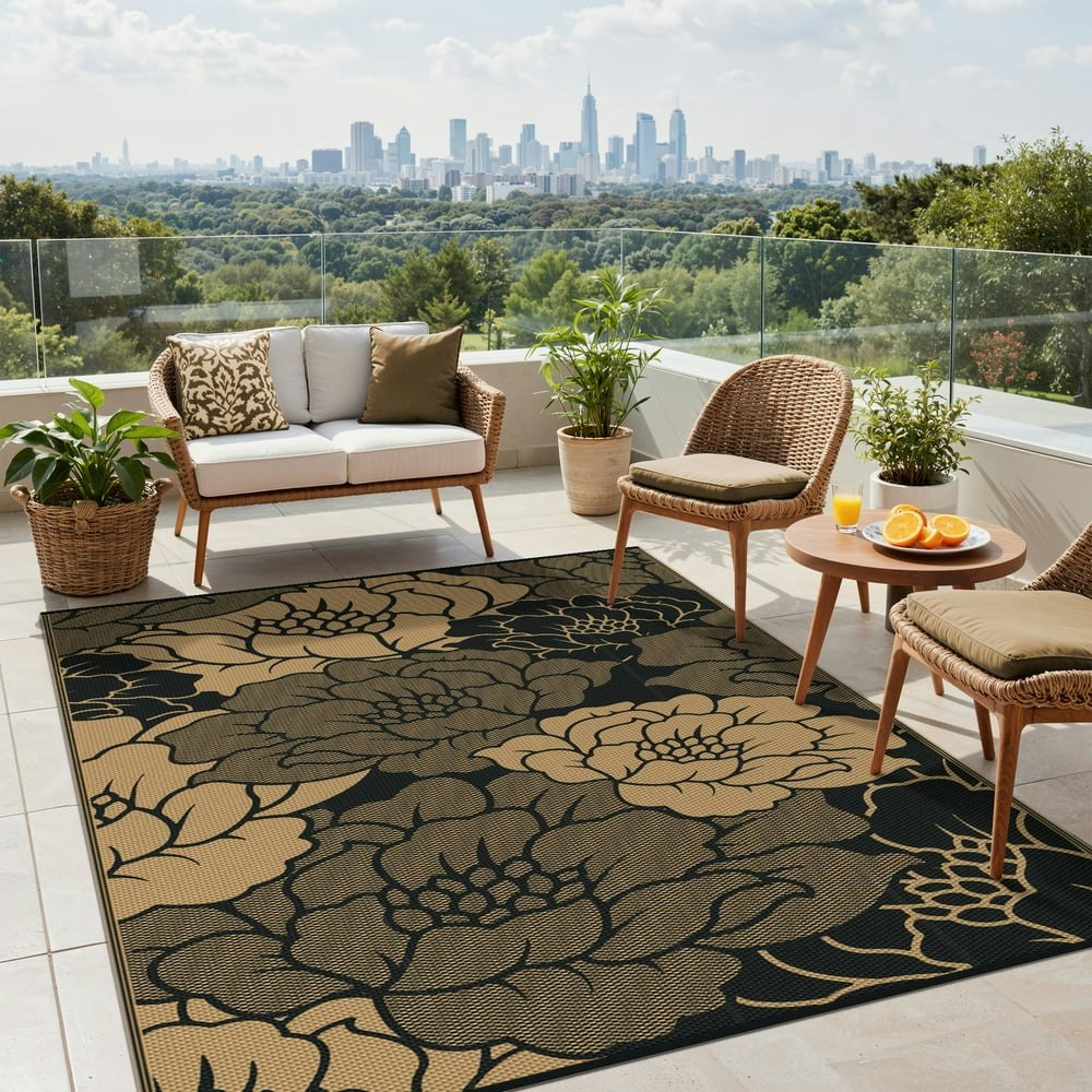 Kueth 6' x 9' Outdoor Plastic Patio Rug: $23.99 Kueth 6' x 9' Outdoor Plastic Patio Rug: $23.99
