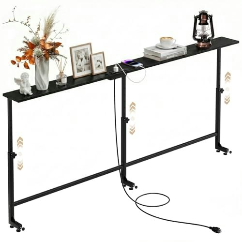 Faesun 70.9-Inch Narrow Behind Couch Table with Charging Station: $51.99