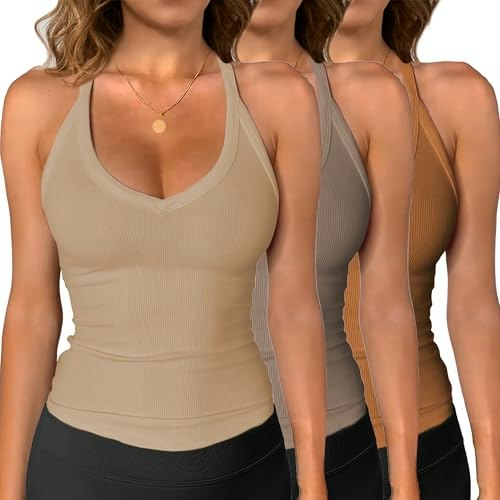 iGenjun Women's Racerback Ribbed Workout Tank Tops 3-Pack: $23.99 iGenjun Women's Racerback Ribbed Workout Tank Tops 3-Pack: $23.99