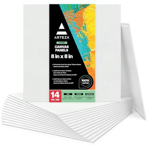 Arteza 8x8-Inch Square Canvas Panels 14-Pack: $12.38 Arteza 8x8-Inch Square Canvas Panels 14-Pack: $12.38