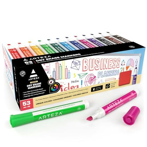 Arteza Chisel Tip Dry Erase Markers 52-Pack: $22.79 Arteza Chisel Tip Dry Erase Markers 52-Pack: $22.79