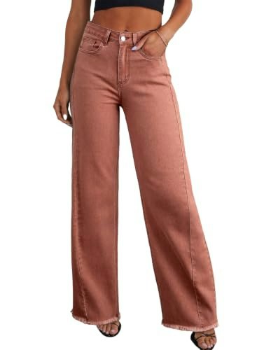 Sidefeel Women's Wide Leg Stretchy Denim Jeans: $34.19