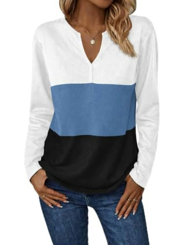 Zeagoo Women's Waffle Knit Henley V-Neck Shirt: $14.24 Zeagoo Women's Waffle Knit Henley V-Neck Shirt: $14.24