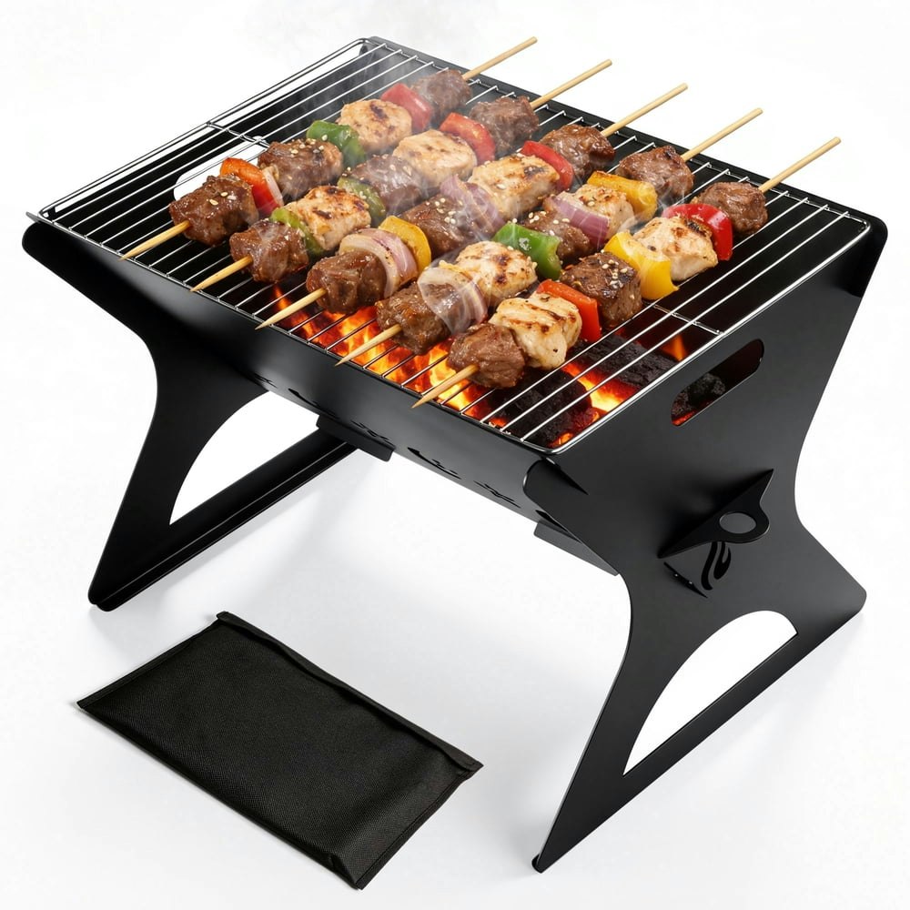 Coliware Portable Folding Charcoal Grill 3-Piece Set: $23.99 Coliware Portable Folding Charcoal Grill 3-Piece Set: $23.99