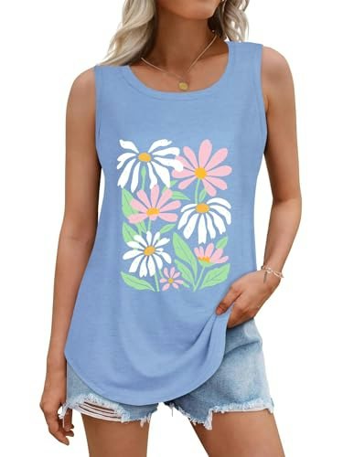 Women's Sleeveless Floral Tank Top: $11.99
