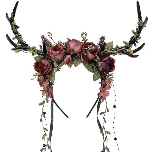 Mostory Dark Flower Antler Headband: $20.51