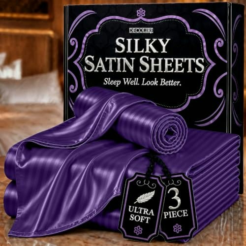 Decolure Twin Satin Sheet 3-Piece Set: $22.36