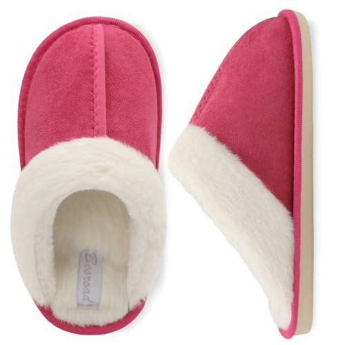 Besroad Kids Fuzzy Plush Slippers: $18.99