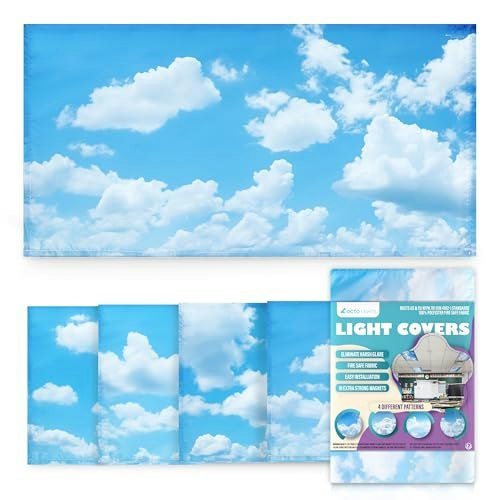Magnetic Cloud Ceiling Fluorescent Light Covers 4-Pack: $29.59