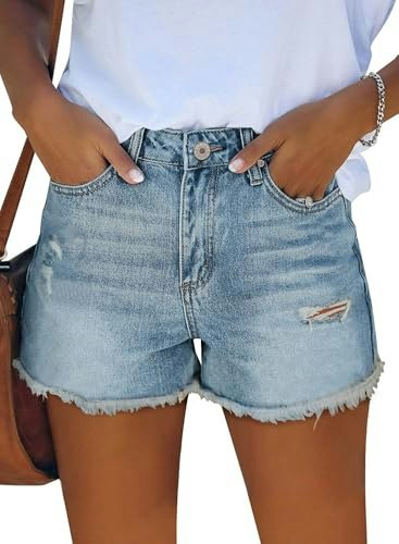 Modarani Women's High-Waisted Distressed Denim Shorts: $22.39 Modarani Women's High-Waisted Distressed Denim Shorts: $22.39