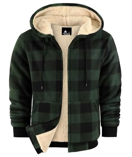 Valanch Men's Sherpa-Lined Full-Zip Fleece Hoodie: $28.49