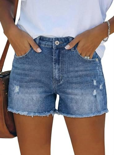 Modarani Women's High-Waisted Distressed Denim Shorts: $22.39 Modarani Women's High-Waisted Distressed Denim Shorts: $22.39