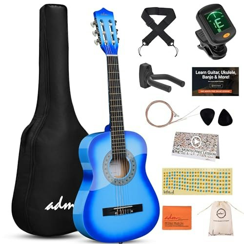 ADM 34-Inch Beginner Acoustic Classical Guitar Bundle: $63.99