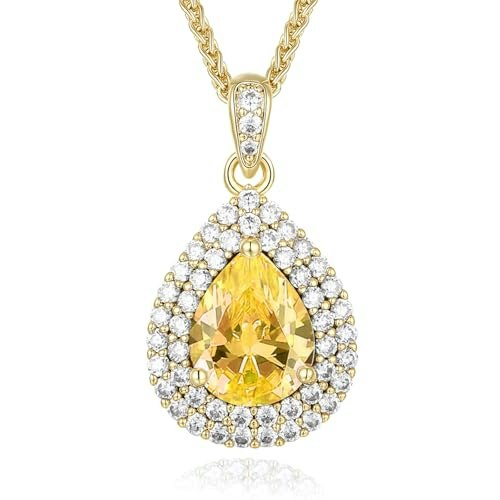 Poekio Citrine Sterling Silver Pendant Necklace: $142.47