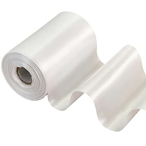 Toniful 4-inch White Satin Ribbon 22-Yard Roll: $7.99 Toniful 4-inch White Satin Ribbon 22-Yard Roll: $7.99