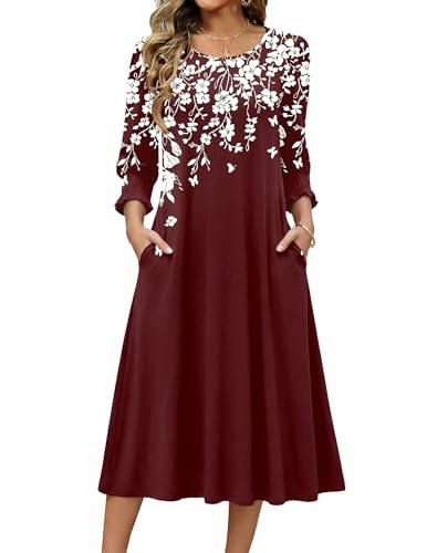 Zeagoo Women's Floral Midi Dress: $27.99