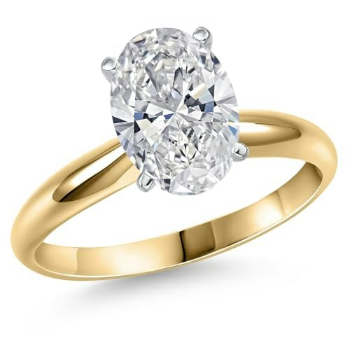 Gem Stone King 2-Carat Oval Lab-Grown Diamond Solitaire Ring: $1,495.99