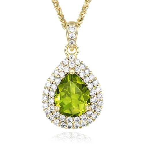 Poekio Sterling Silver Peridot Birthstone Necklace: $143.99