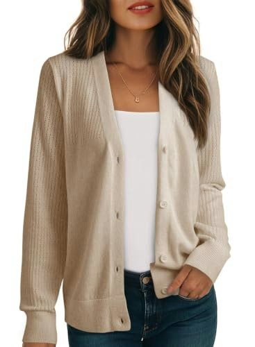 Dokotoo Women's Wool Blend Cardigan Sweater: $14.99 Dokotoo Women's Wool Blend Cardigan Sweater: $14.99