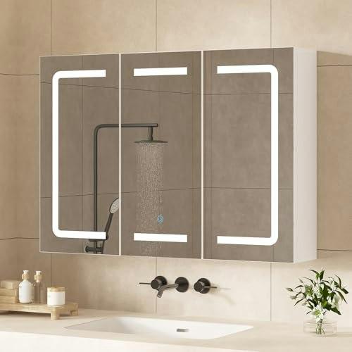 Hasuit 31.5" x 23.6" 3-Door Lighted Medicine Cabinet: $103.66 Hasuit 31.5" x 23.6" 3-Door Lighted Medicine Cabinet: $103.66
