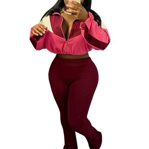 Puxobyku Women's 2-Piece Color Block Tracksuit: $34.39 Puxobyku Women's 2-Piece Color Block Tracksuit: $34.39