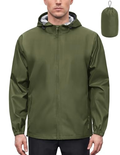 Coofandy Men's Hooded Packable Rain Jacket: $15.99