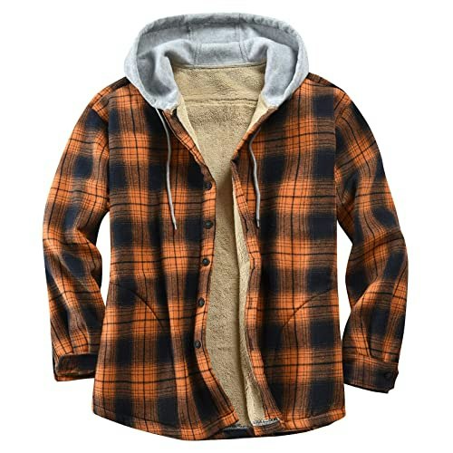 Derbars Men's Cotton Plaid Flannel Hoodie Shirt Jacket: $29.59 Derbars Men's Cotton Plaid Flannel Hoodie Shirt Jacket: $29.59