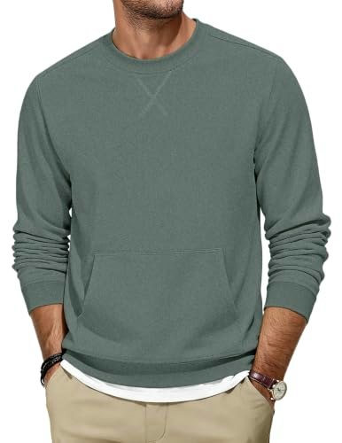 Auselily Men's Crewneck Sweatshirt with Pocket: $18.98