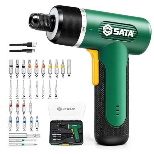 SATA 32-Piece 3.7V Cordless Electric Screwdriver Set: $19.99