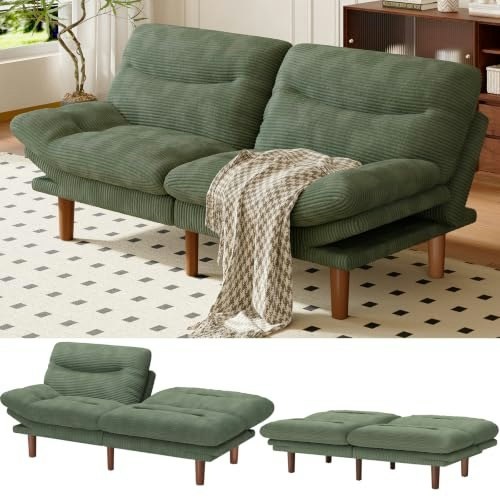 Amada 75-inch Convertible Corduroy Futon Sofa Bed: $159.98