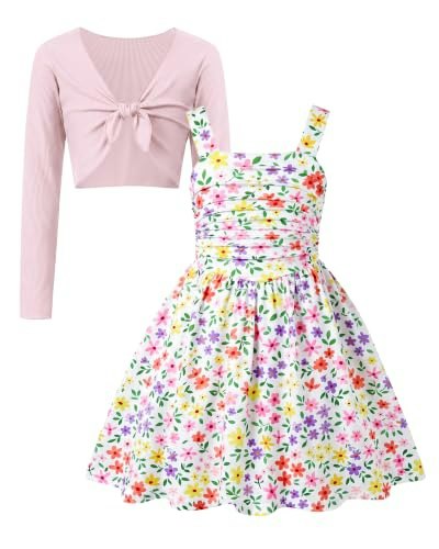 Enlifety Girls' Floral 2-Piece Dress Set: $23.99 Enlifety Girls' Floral 2-Piece Dress Set: $23.99