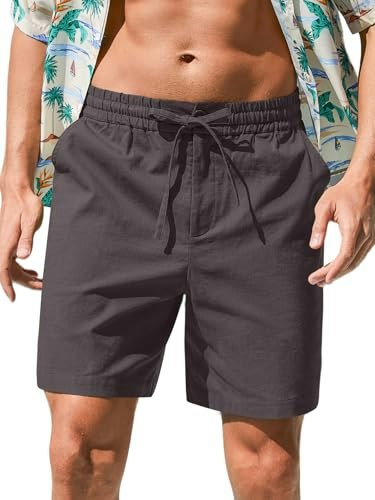 RQP Men's Cotton Linen Drawstring Shorts: $15.99