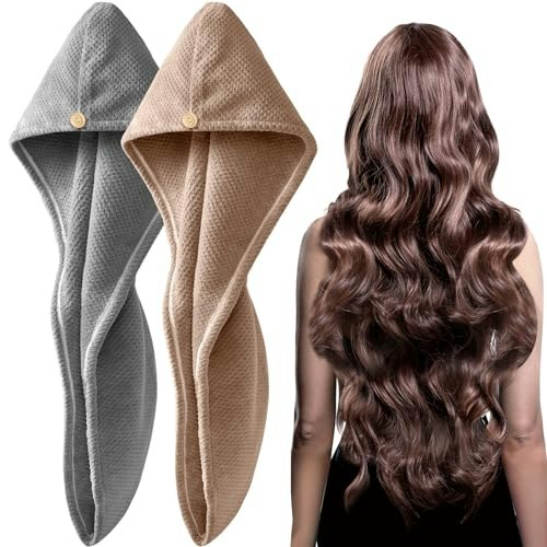 YFONG Microfiber Hair Towel Wrap 2-Pack: $11.19