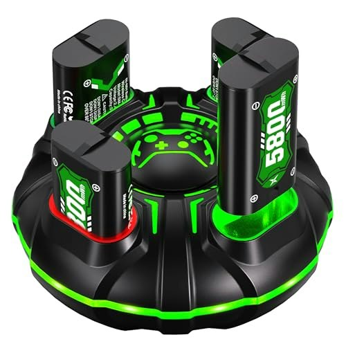 Ukor 4-Pack 5,800mWh Rechargeable Battery Pack and Charger for Xbox Controllers: $21.59