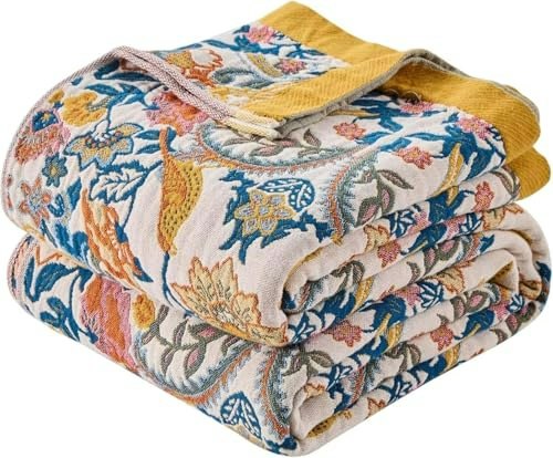 Erzvnd 90"x98" Cotton Muslin Woven Throw Blanket: $61.59