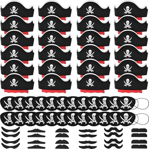 Halatool 72-Piece Pirate Party Hat and Accessory Set: $15.99 Halatool 72-Piece Pirate Party Hat and Accessory Set: $15.99