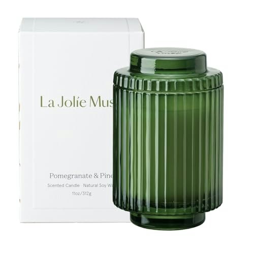 La Jolie Muse Pomegranate & Pine 11oz Scented Soy Candle: $27.36