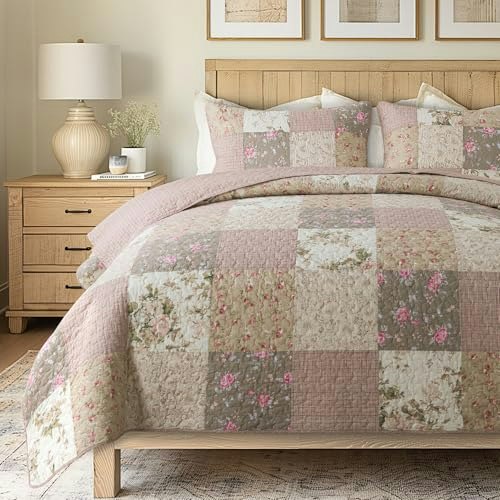 SLPR Secret Garden Pink Patchwork King Quilt Set with 2 Shams: $103.99 SLPR Secret Garden Pink Patchwork King Quilt Set with 2 Shams: $103.99
