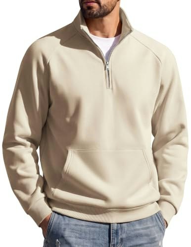 Coofandy Men's Quarter Zip Mock Neck Pullover Sweater: $23.99 Coofandy Men's Quarter Zip Mock Neck Pullover Sweater: $23.99